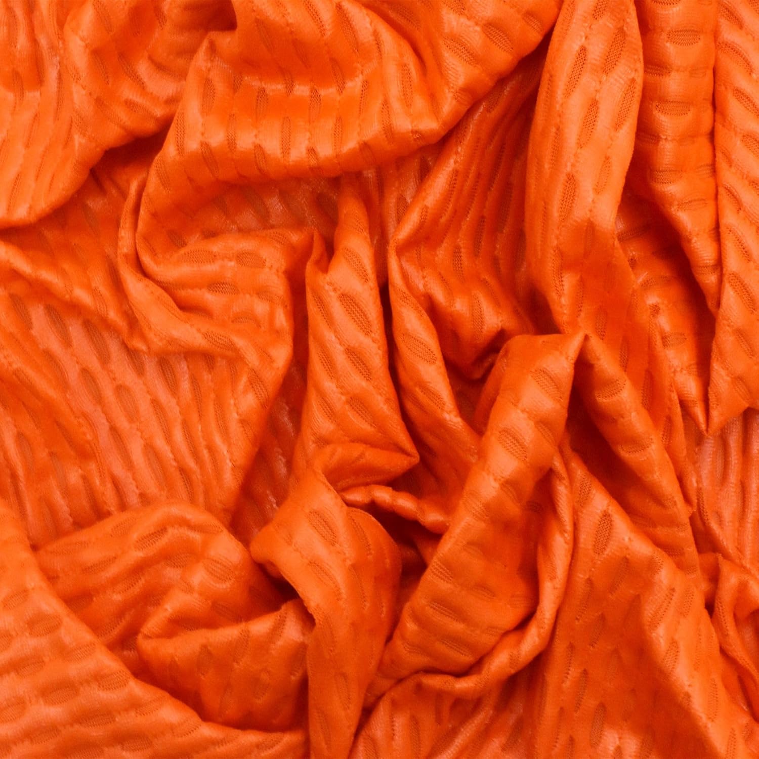 Luminous Orange Famous Maker Stretch Mesh Yoga Activewear Fabric by The Yard, 3yd Length