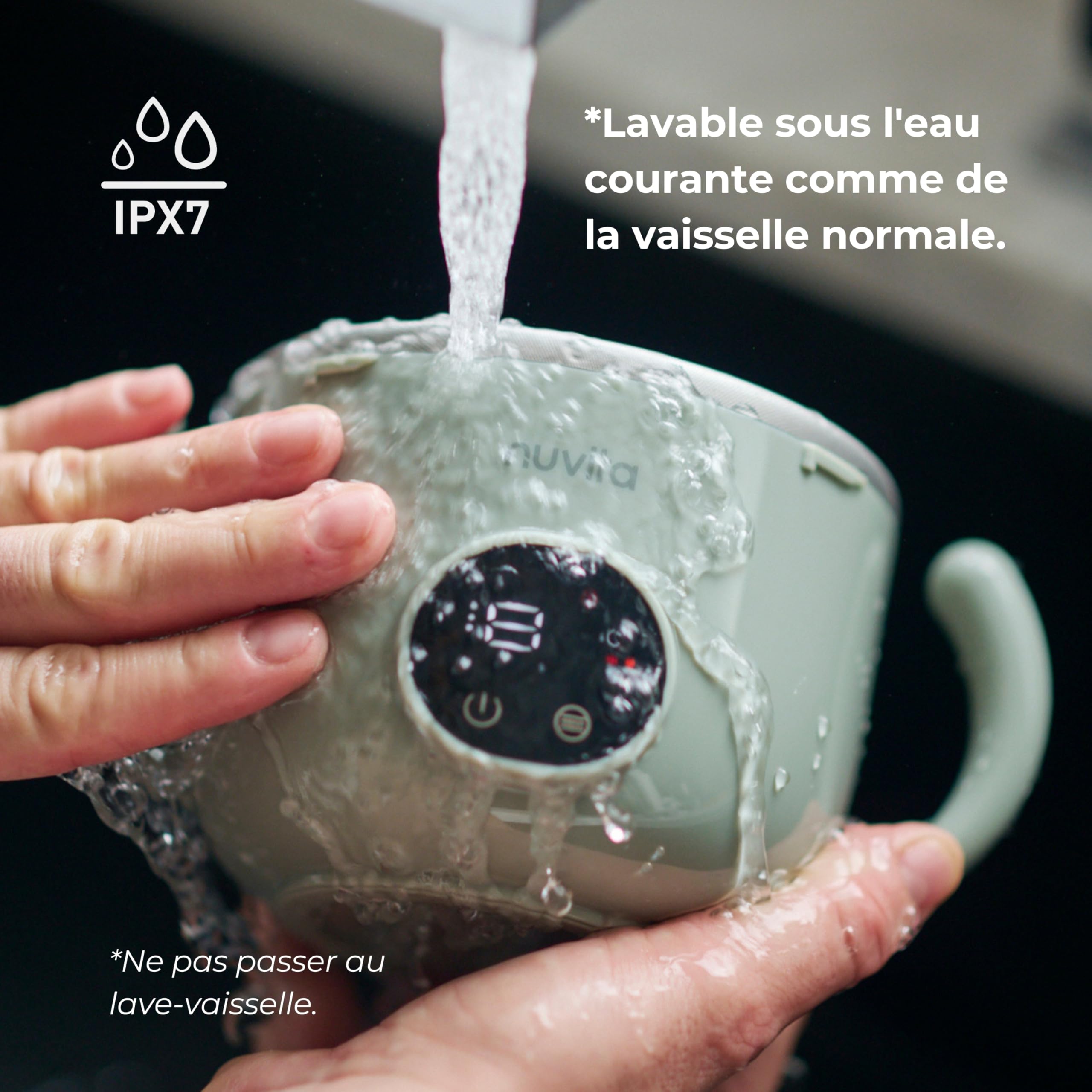 Nuvita 1980 Pappa'n'Go Chauffe-nourriture Portable pour Bébé – Rechargeable, Étanche, avec Contrôle Intelligent de la Température, Intérieur en Acier Inoxydable, et Base Antidérapante