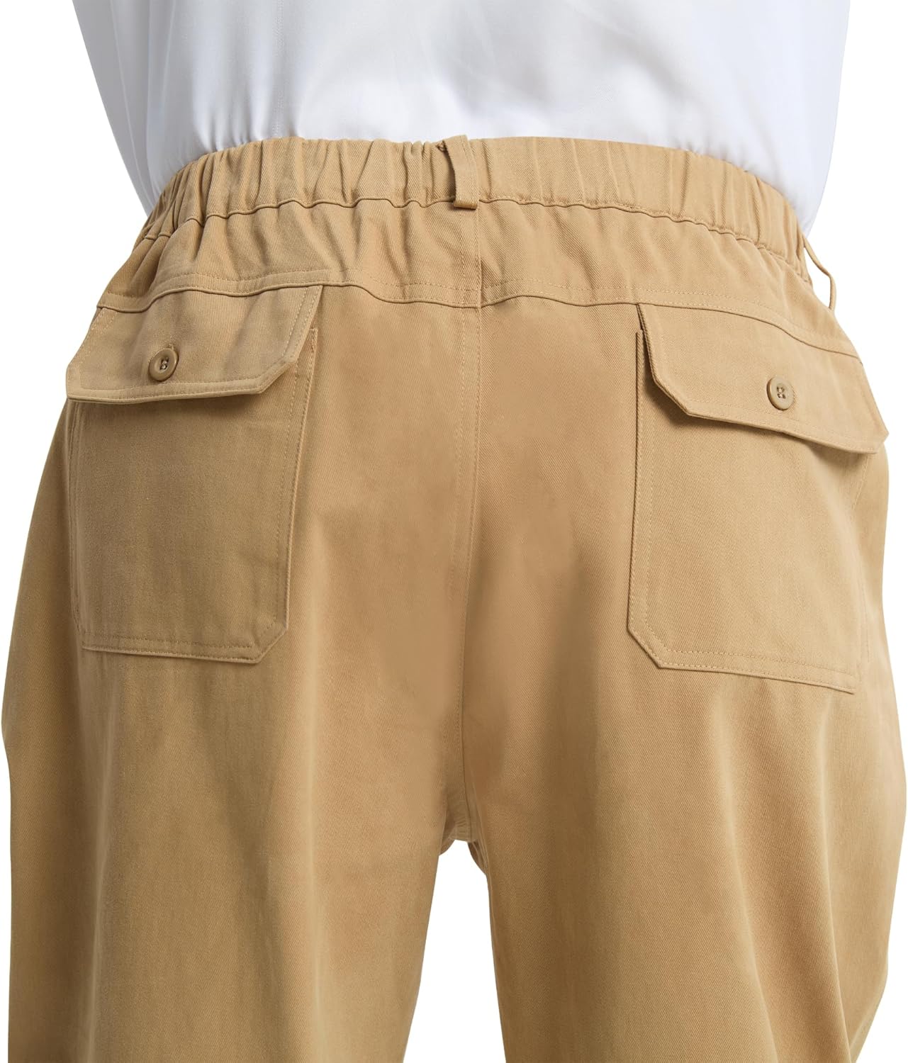 LETAOTAO Mens Elastic Waist Pants - Relaxed Fit Stretch Waistband Pull On Cotton Twill Casual Pants for Seniors - Image 7