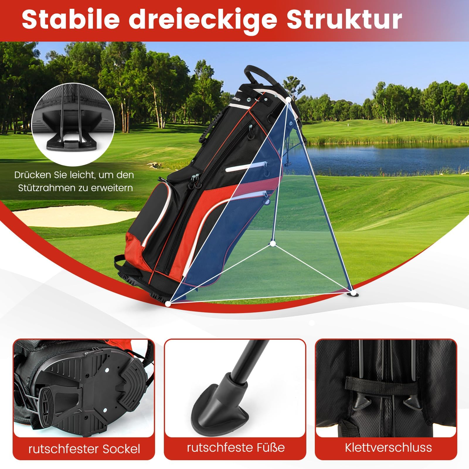 FANTASK Sac de Golf pour 6/8/14 Compartiments, léger, Portable, Sac à roulettes de Golf, pour Homme et Femme