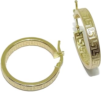 Orecchini A Cerchio In Oro Giallo 9 Kt, 35 Mm - Foto 4