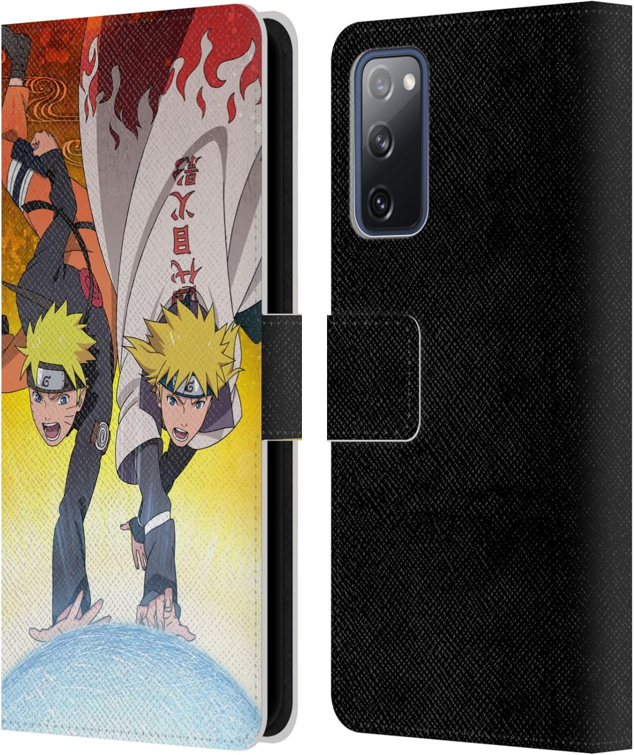 Head Case Designs Officially Licensed Naruto Shippuden Naruto and Minato Key Art Leather Wallet Case Compatible with Samsung Galaxy S20 FE / 5G