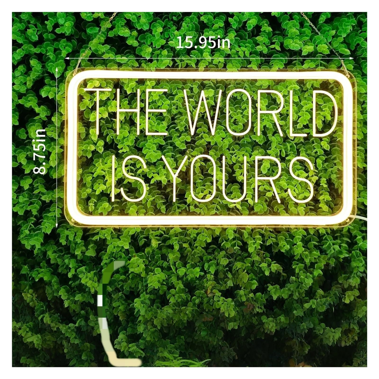 Wiszące neony artystyczne The World Is Yours Neon Znak 3D Rzeźba Projekt Światło Do Sypialni Bar Salon Biuro Urodziny Wesele Dekoracja Ścienna 40.5cmx22.1cm
