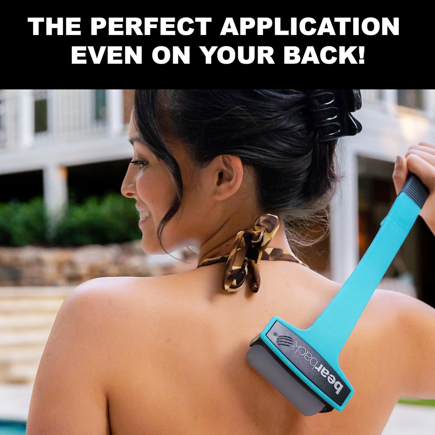 bearback Lotion Applicator for Back & Body – Long Reach Folding Handle with 2 Reusable Foam Rollers – Apply Lotion, Medication, Ointment, Sunscreen, Self Tanner – American Small Business (Teal) image 5 of 8 B08H5YX6LH