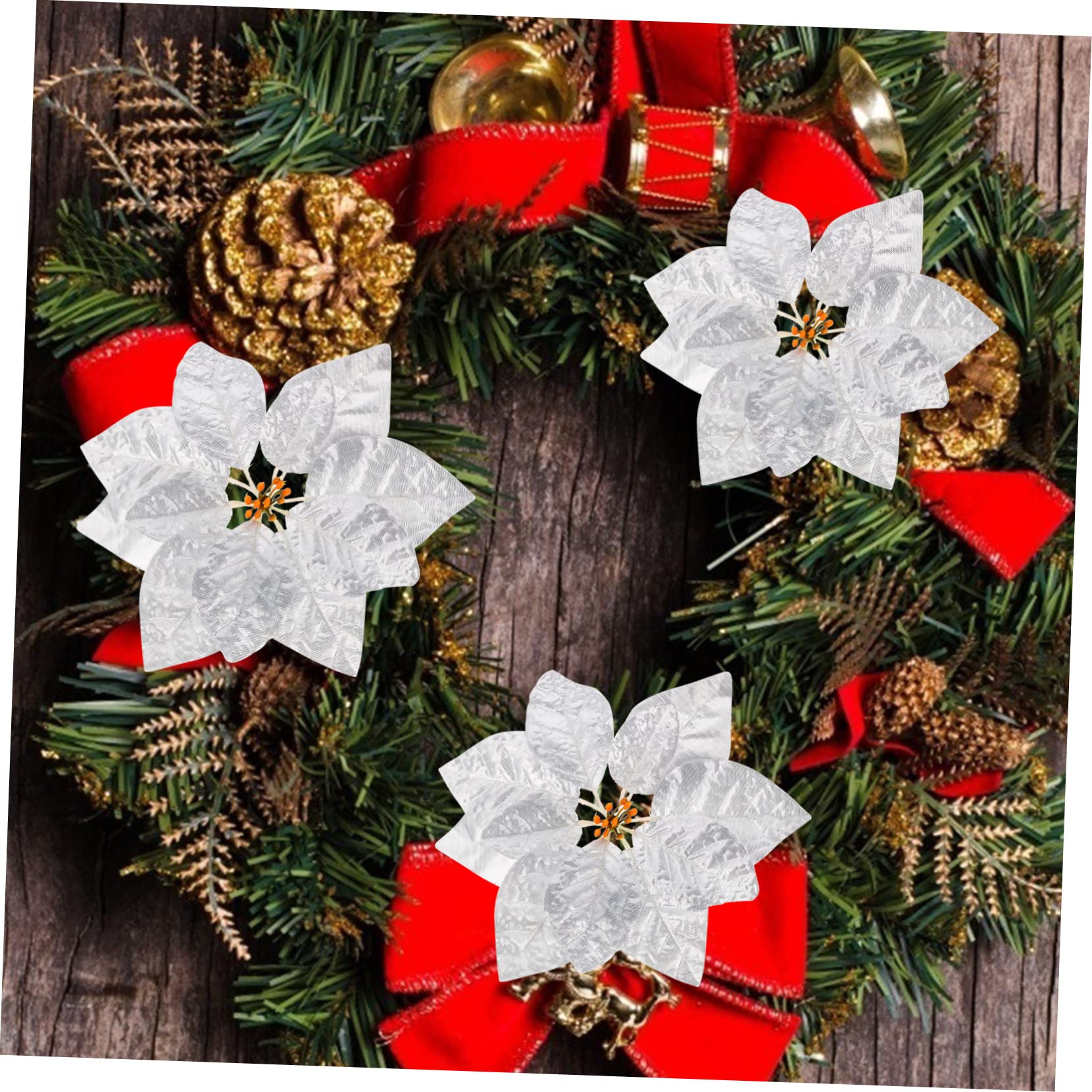 Alipis 84stücke Weihnachtssterne Künstliche Weihnachtsblumen Glitter Dekoration Für Weihnachtsbaum Hochzeiten Und Festlichkeiten Wiederverwendbare Und Lichtgewichtige Poinsettia Blumen