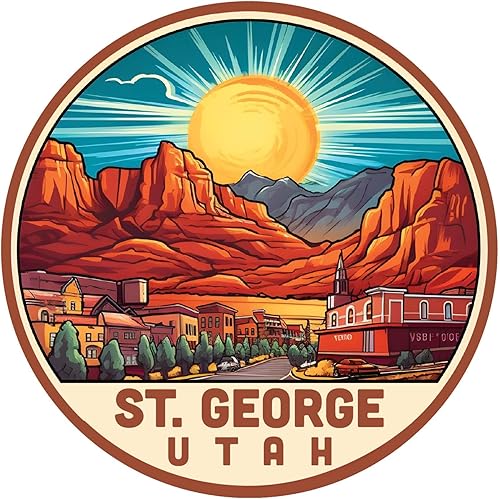 Miniatura 1 de St. George Utah Design C - Imán para nevera (2 pulgadas)