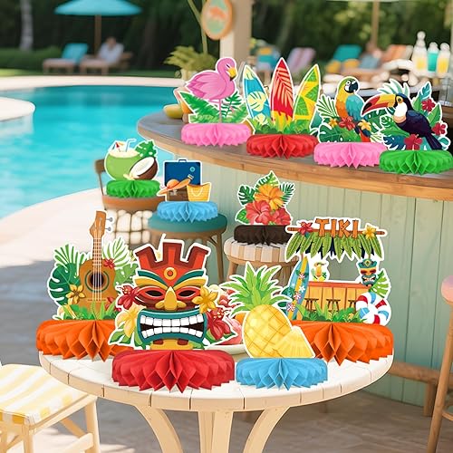 Miniatura 58 de Centro de mesa de decoración de cumpleaños de safari, suministros de fiesta temática de animales de la selva, adornos de mesa de panal