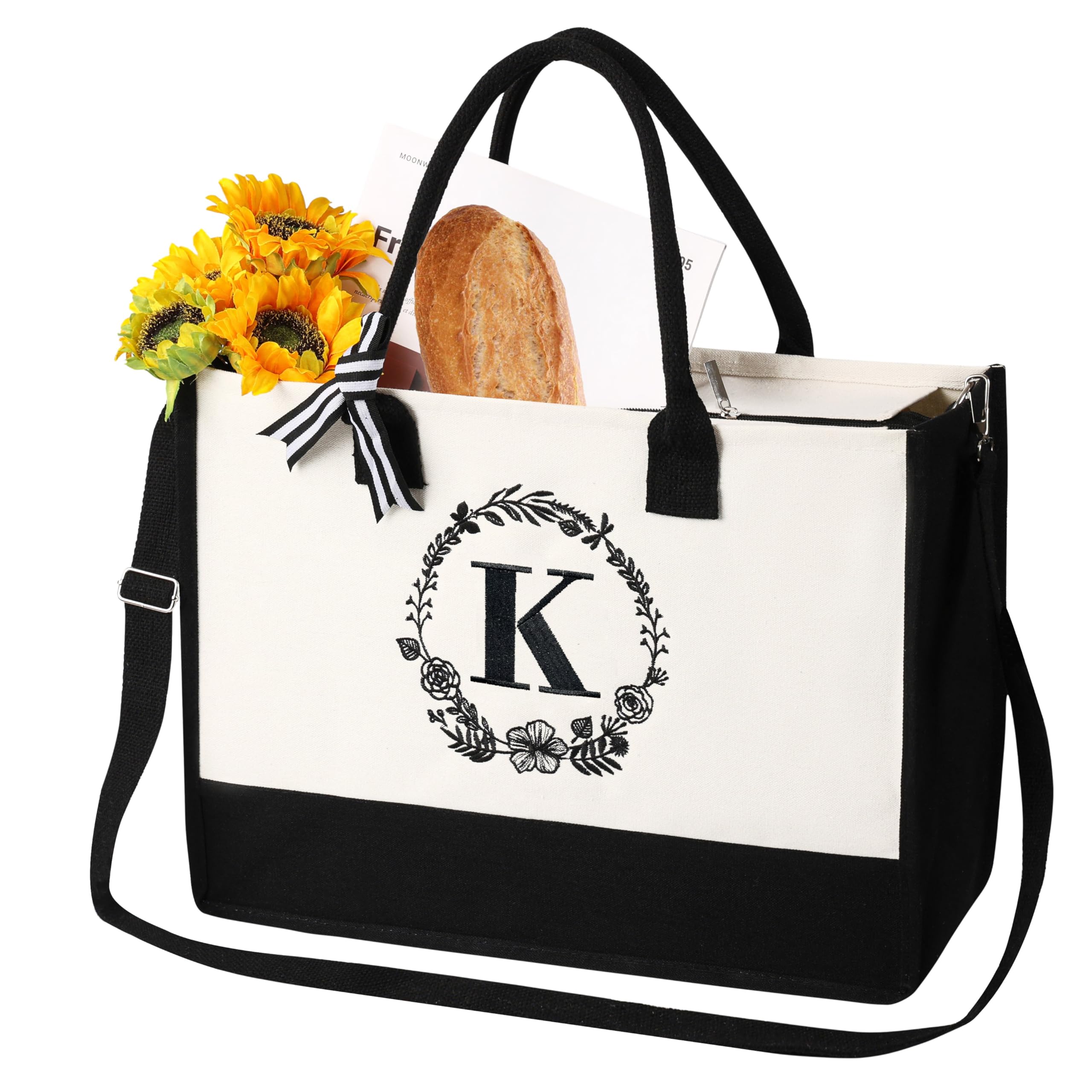 personalized bags for women,Tote Bag For Women,Initial Tote Bag For Women With Zipper