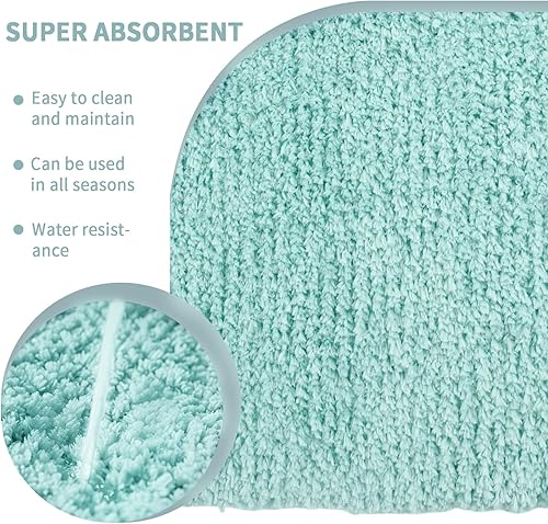 Miniatura 6 de Juego de alfombras de baño de 3 piezas con cubierta de inodoro y alfombras de inodoro en forma de U, juego de alfombras de baño de felpa suave con