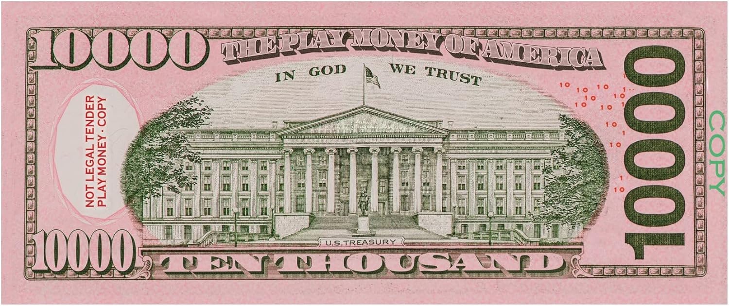 buy play copy money for kids 20 pieces 10 000 5 000 2 sided full print fake money that looks real perfect props for movies plays and music videos educational learning play
