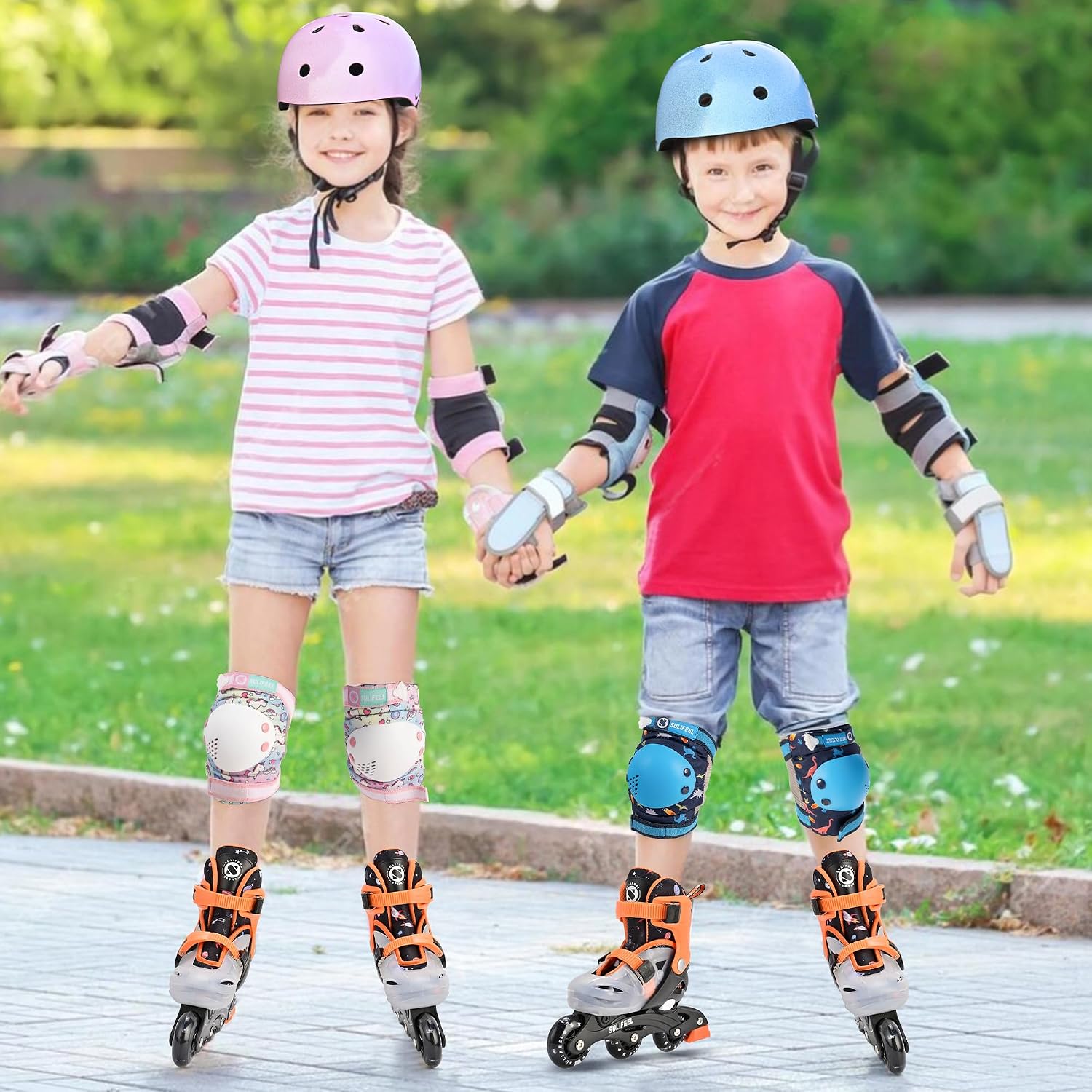 SULIFEEL Inline Skates for Girls Boys Kids Ages 3-10 with Light Up Wheels, Adjustable 4 Sizes for Kids Toddler Youth Beginner Indoor & Outdoor