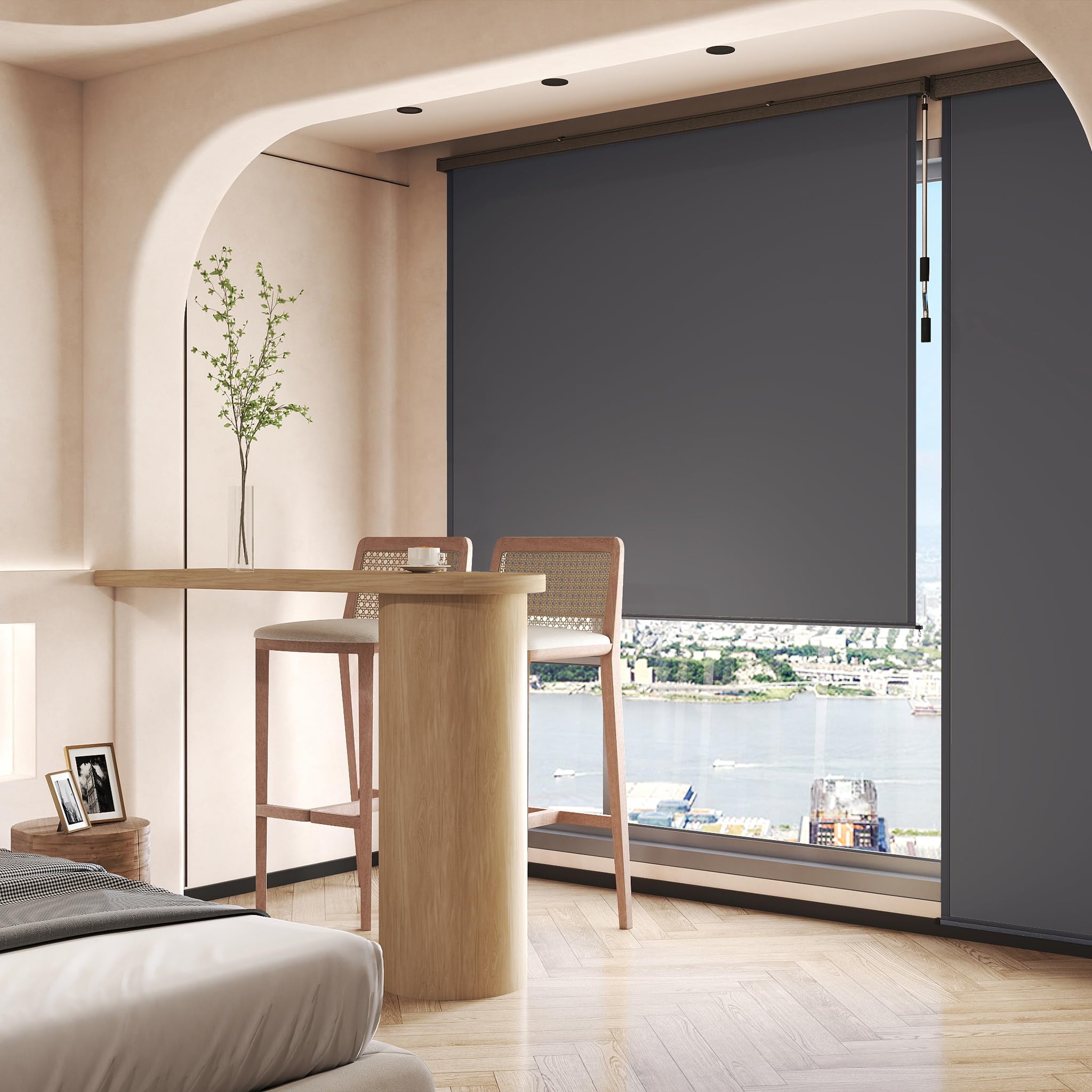 HENGMEI Markiza pionowa, balkonowa, aluminiowa, pionowa, zewnętrzna, z mechanizmem korbowym ręcznym, ochrona przed wzrokiem na balkon, taras, ochrona przed słońcem i spojrzeniami, 180 x 250 cm