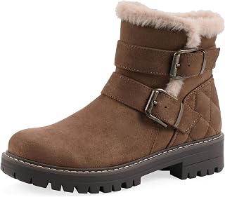 Cliffs by White Mountain Women's Marvin Cushioned Faux Shearling Lined Ankle Bootie