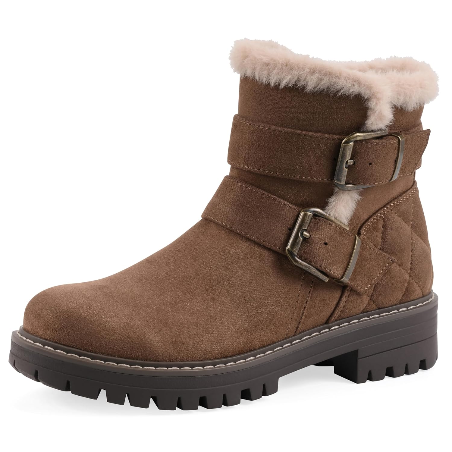 Cliffs by White Mountain Womens Marvin Cushioned Faux Shearling Lined Ankle Bootie