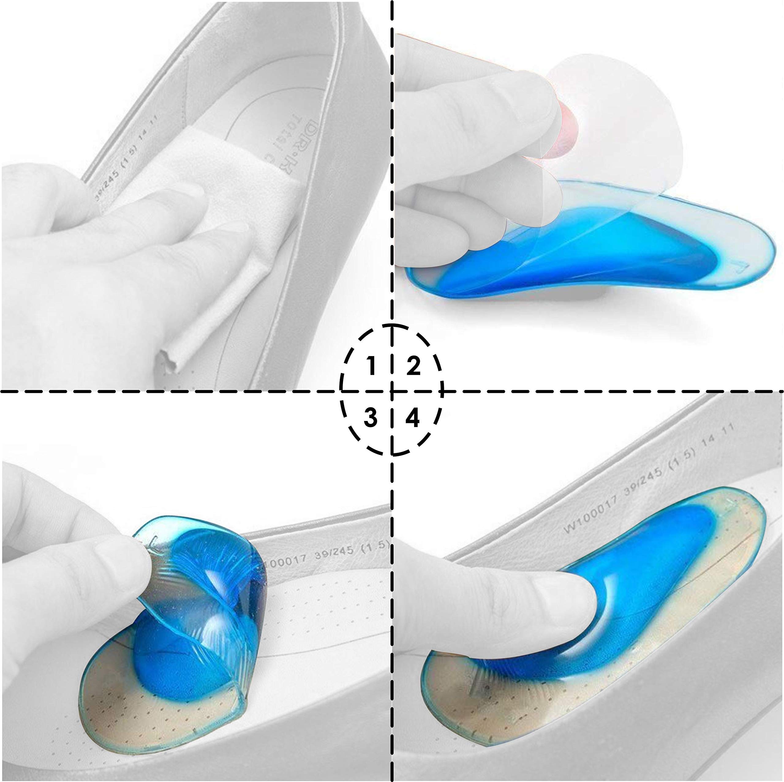 Pedimend - Solette di supporto per arco plantare, 3 paia, correttore per piede piatto, inserti di supporto per fascite plantare, unisex