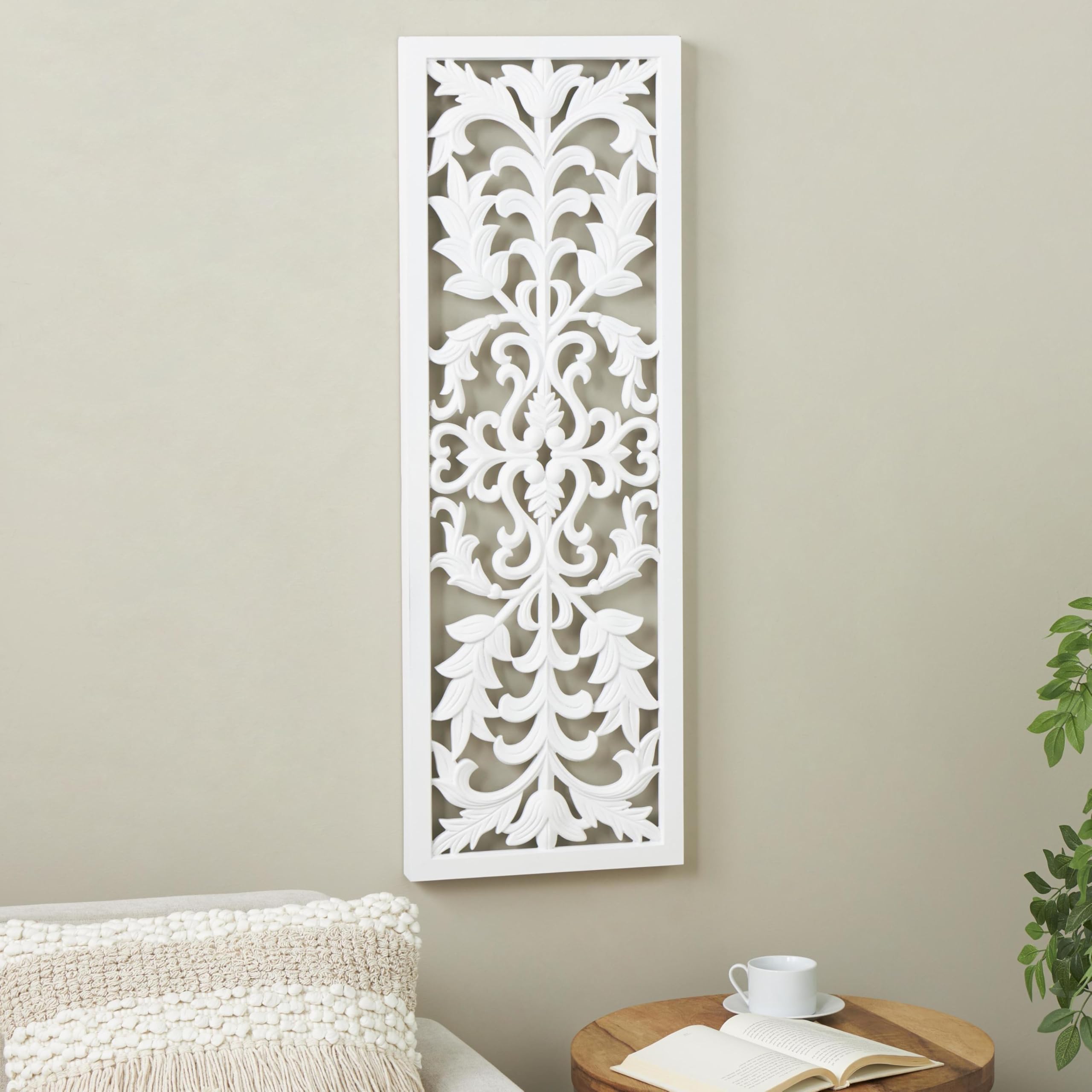 Deco❤️ Amazon.com: Deco 79 Wood Floral Home Wall Decor Carved Panel Wall