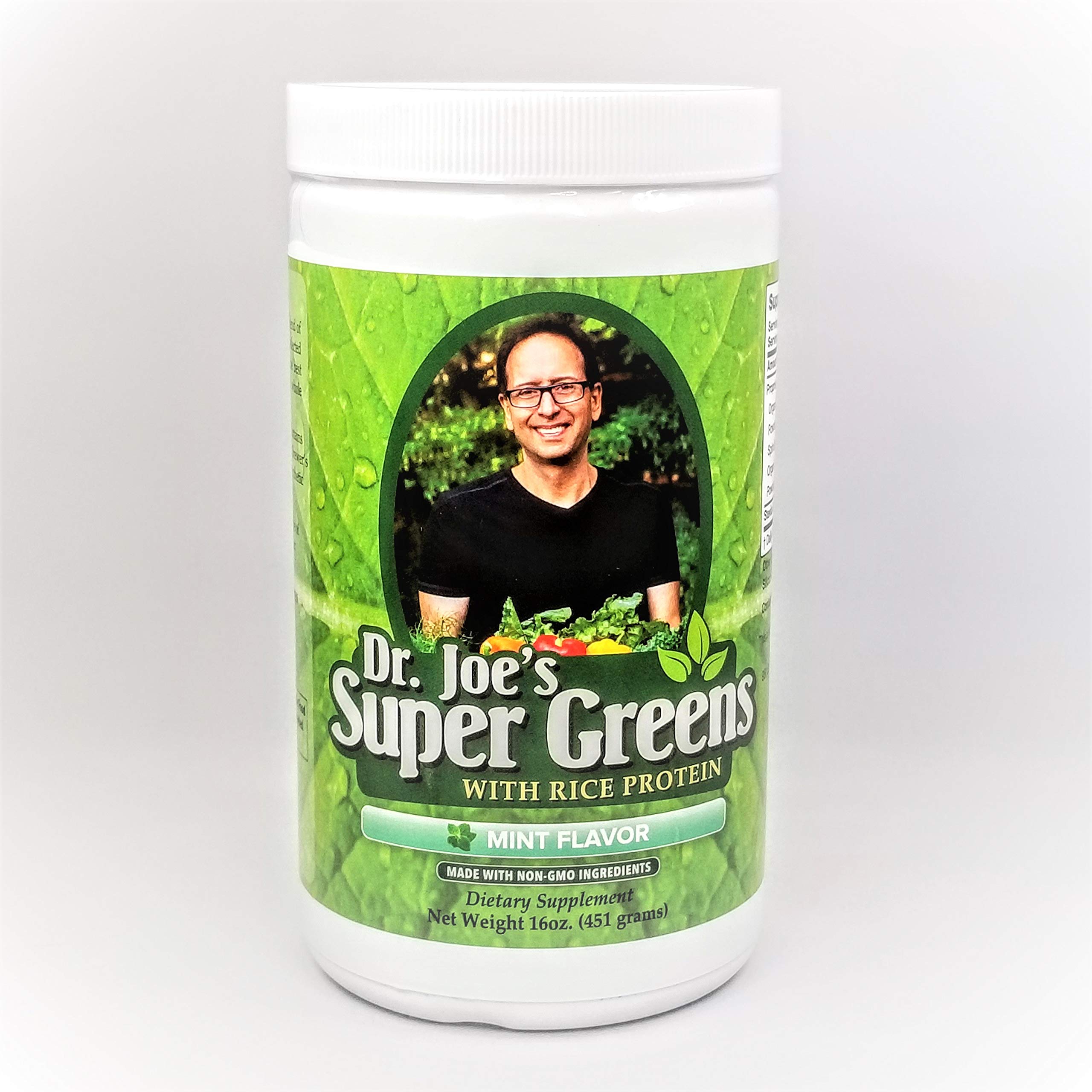 Dr. Joe'sSuper Greens - Mint Flavor - Vegan, Green, Superfood Powder with Rice Protein
