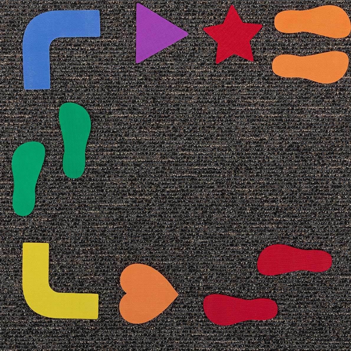 Really Good Stuff Carpet Mark Its Sensory Path for The Classroom - 72 Pieces - Colorful Spot Markers for Kids - Exercise Activity for The Classroom