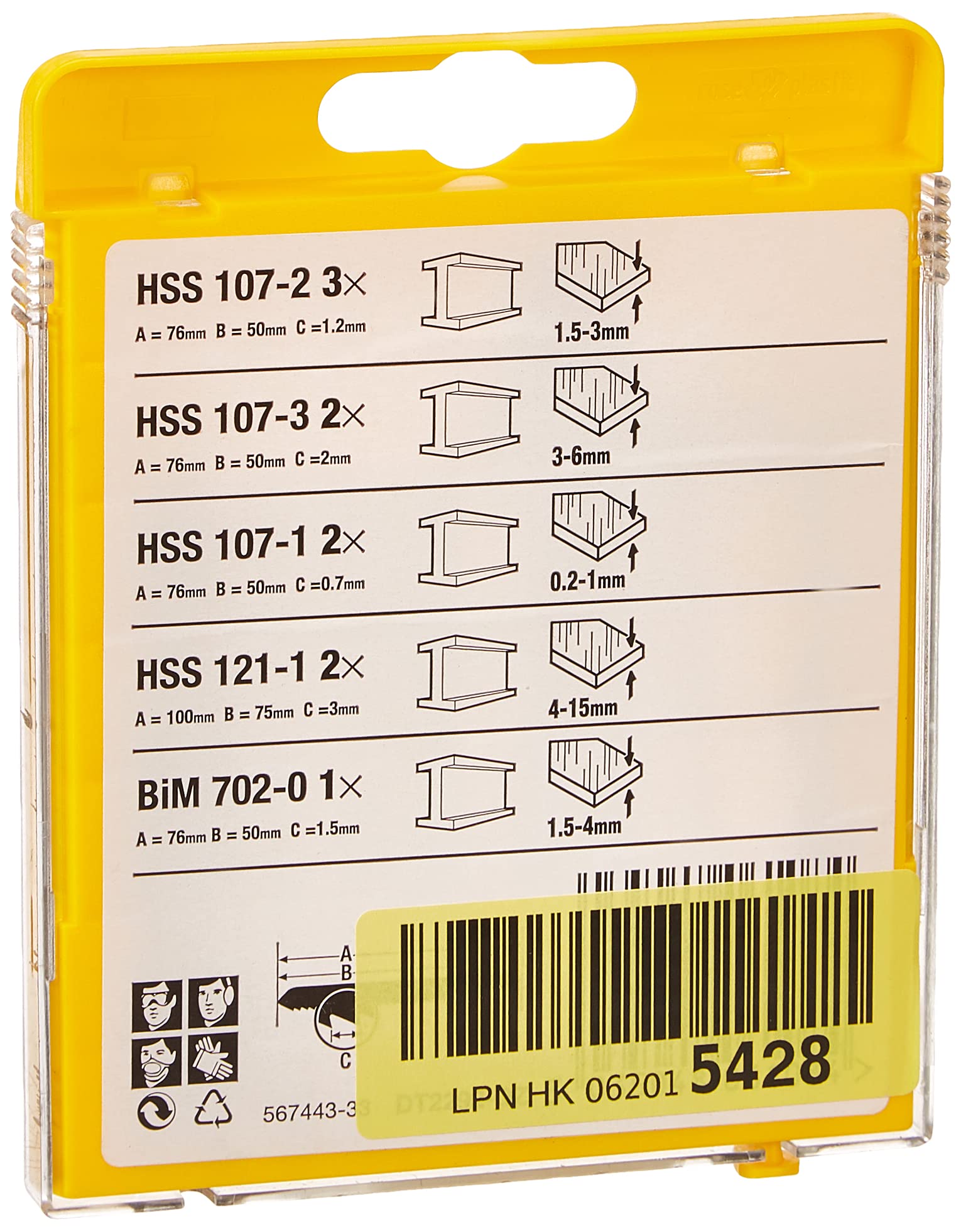 Image secondaire de DEWALT Coffret de 10 Lames de Scie Sauteuse Métal Attache en T DT2292-QZ