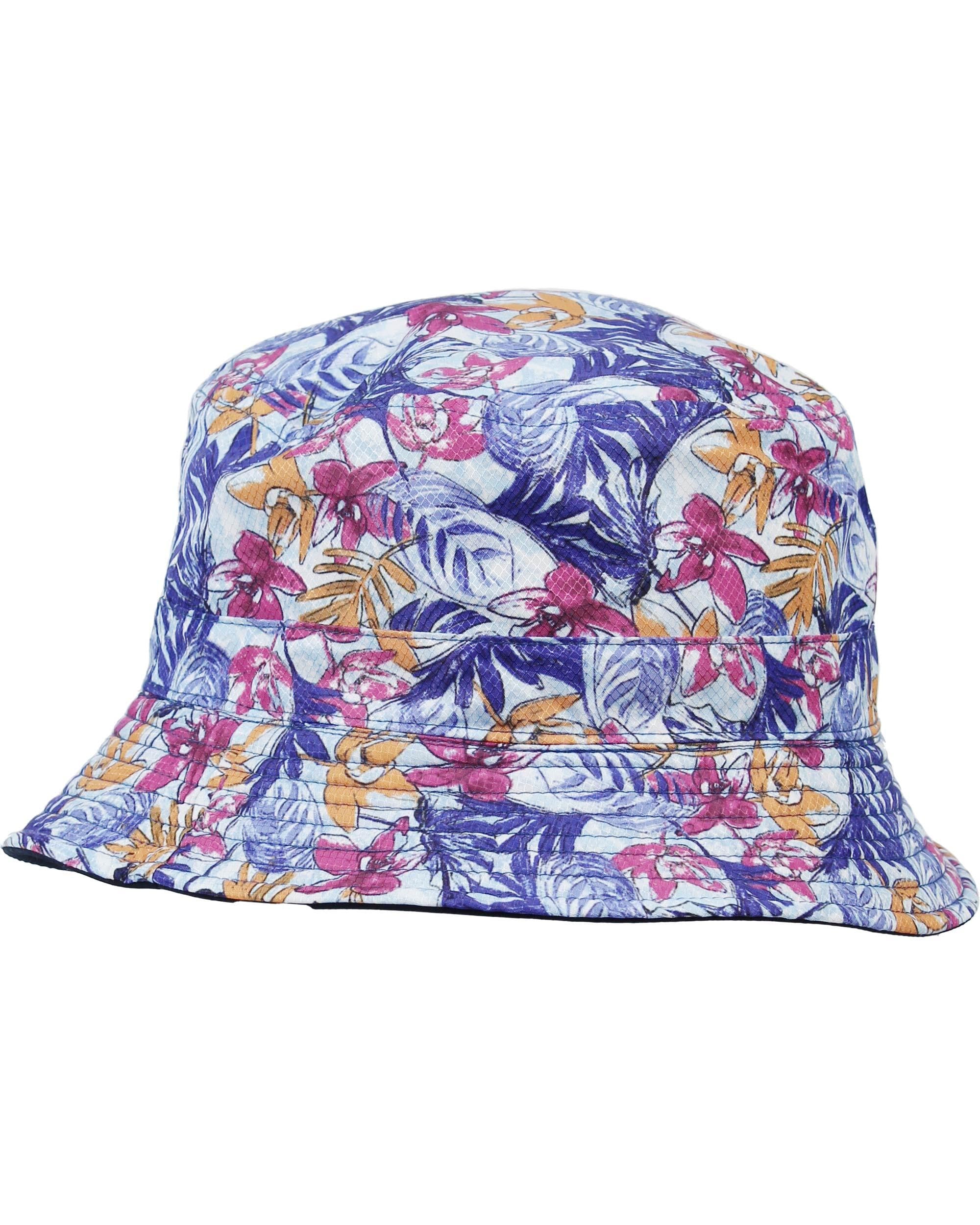 bugatti sombrero de cubo reversible - sombrero de pescador liso y con diseño de flores tropicales