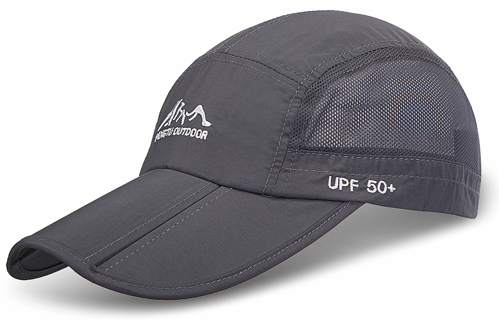 JOSENI Outdoor Quick Dry Sun Hat Folding Portable Unisex UV SPF 50+ Baseball Cap (A-Grey)