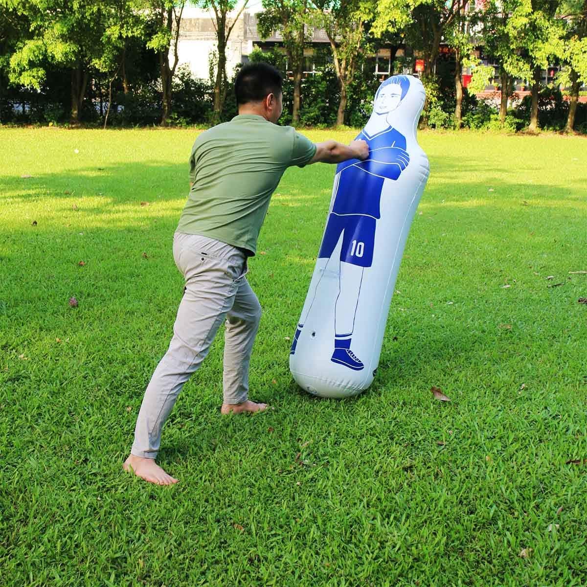 SUNSHINE-MALL Soccer Training Dummy,Boxing Bag for Adult, Portable Soccer Dummy Goalkeepr Air Mannequin, for a Great Training Tool (Blue 160 cm) : Sports & Outdoors