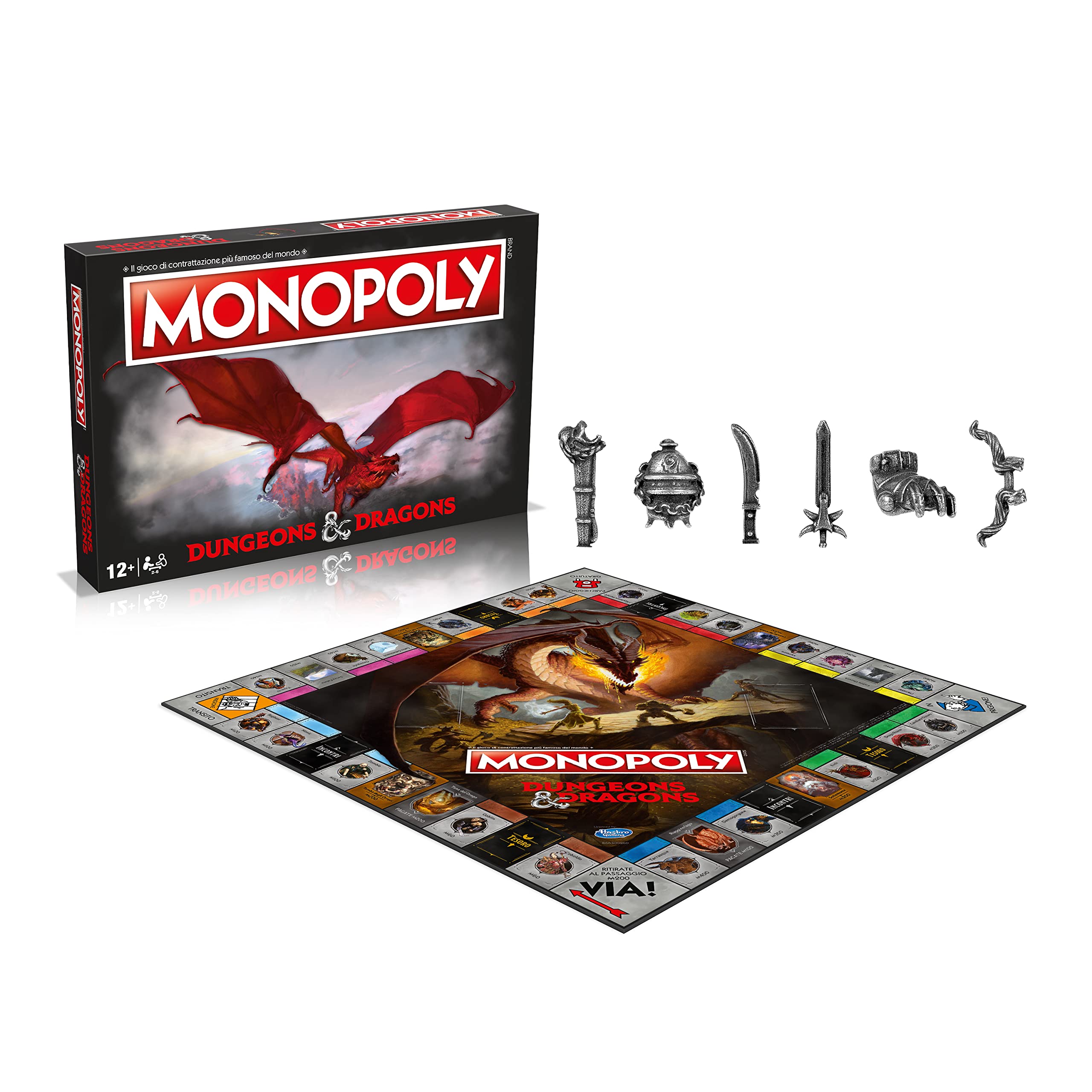 Winning Moves Monopoly Dungeons & Dragons - Juego de Mesa para Adultos y Niños de 2 a 6 Personas, Edades 12+