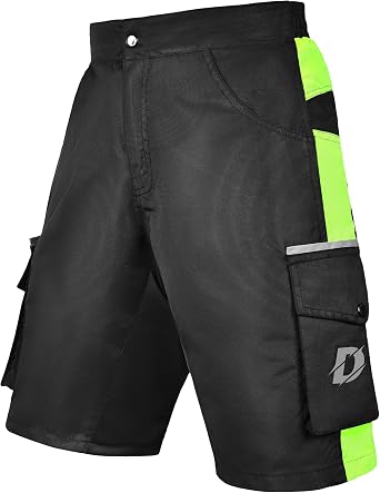 Mens Cycling MTB Shorts Off Road Downhill Mountain Biking Bicycle Team Shorts Elastic Waist Detachable Padded Liner