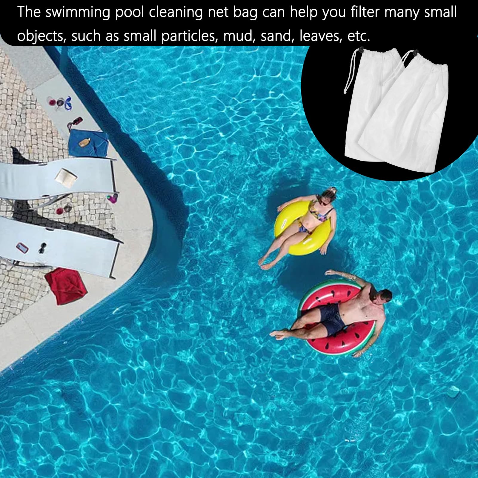 Pool-Staubsauger-Filterbeutel – 6 Stück, Feines Netz Mit Kordelzug, 32x22 Cm, Für Poolreiniger
