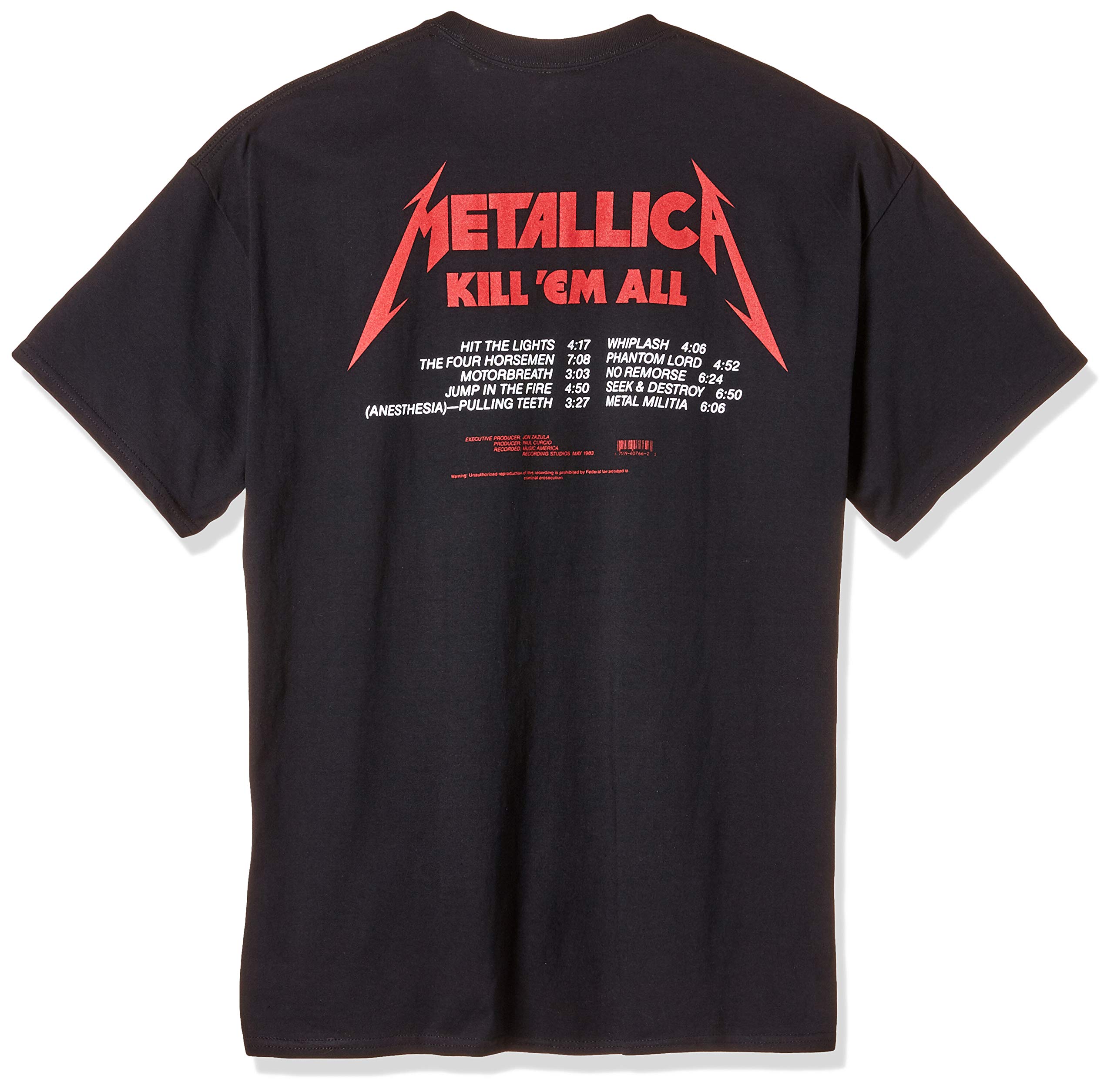 Metallica Kill 'Em all Uomo T-Shirt Nero 100% Cotone Regular