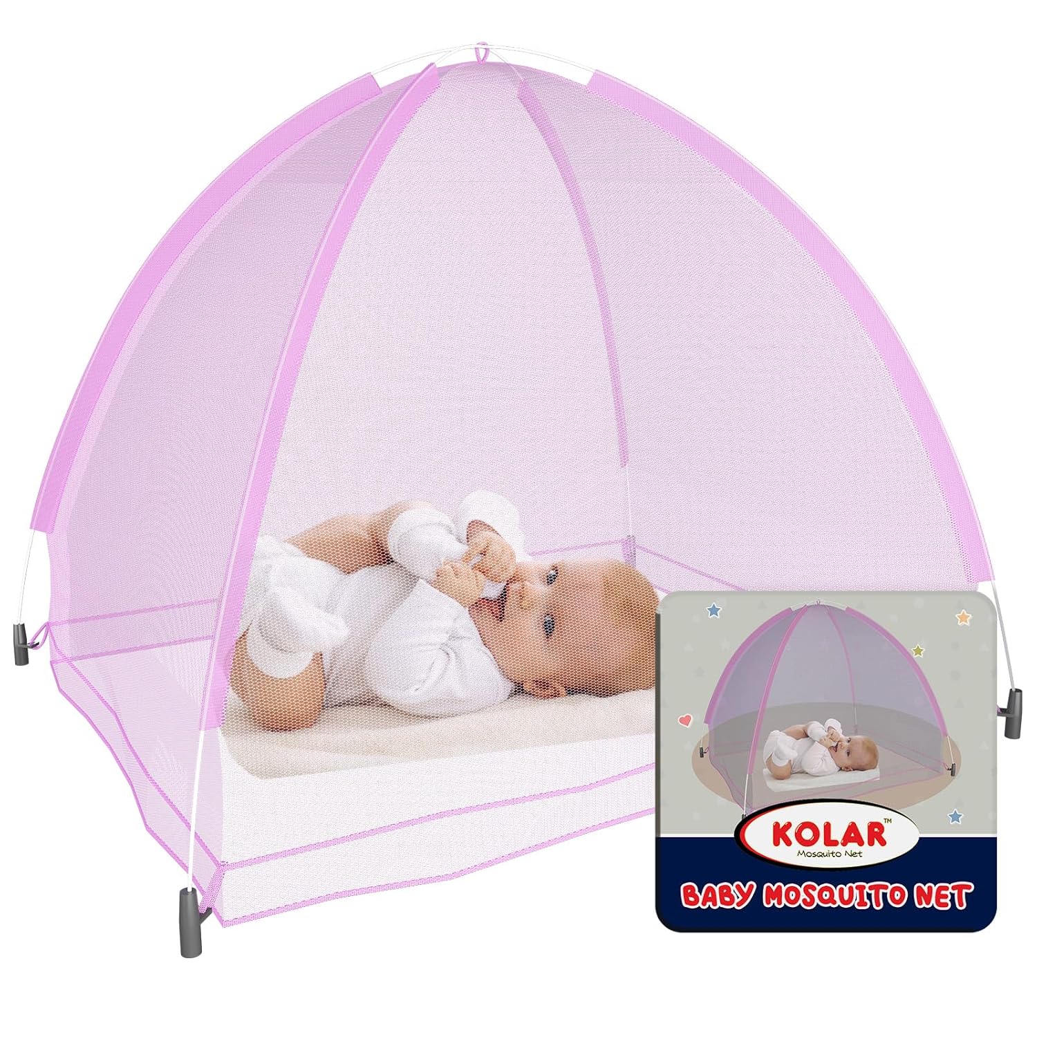 Kolar Polyester Infants Washable Baby Mosquito NetAntiBug Crib Net