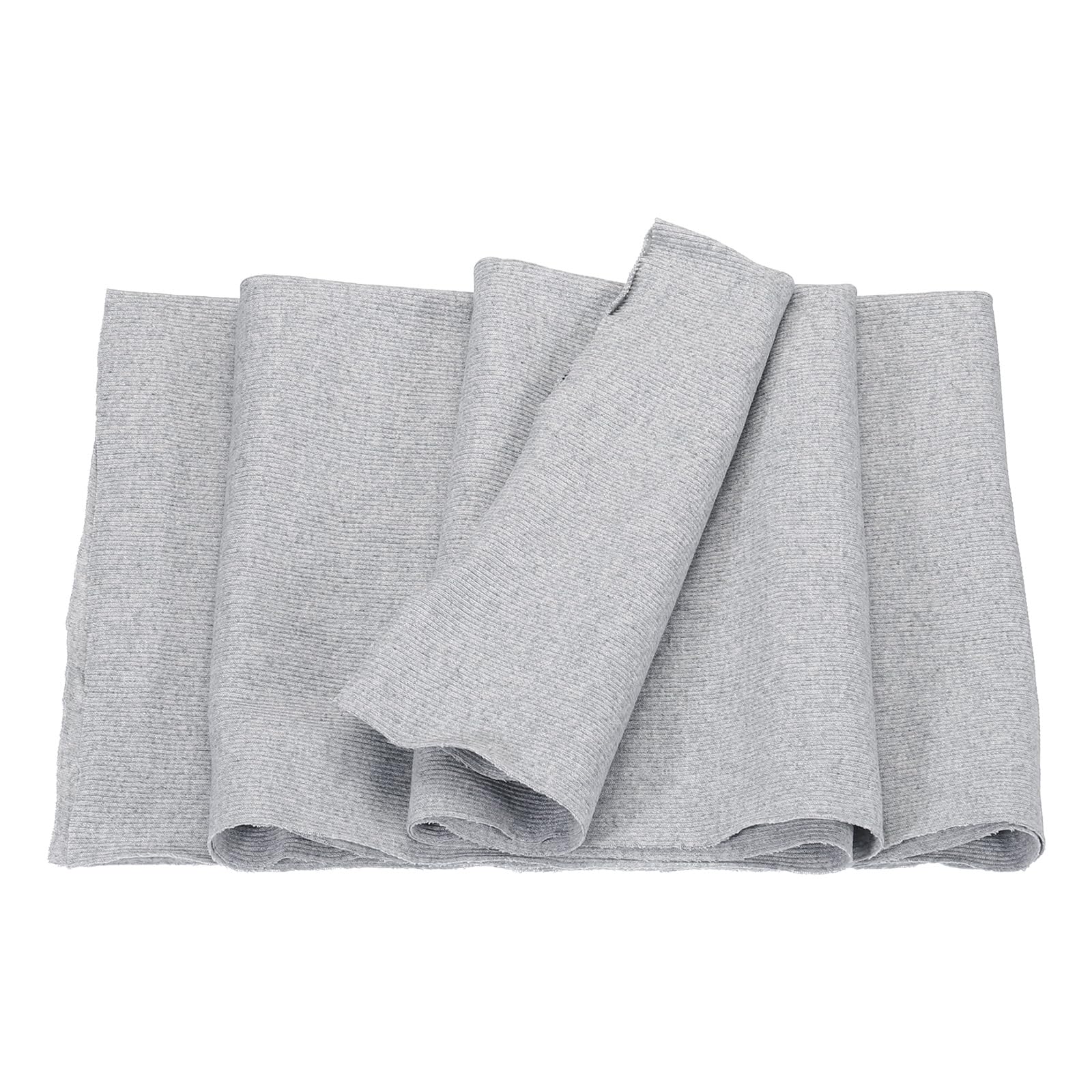 MECCANIXITY 39" Elastic Cuffs Ribbed Trims Cotton Fabric Knit Rib Stretch Tape Cuff Sleeve Waistband for Sewing, 24" Wide Grey