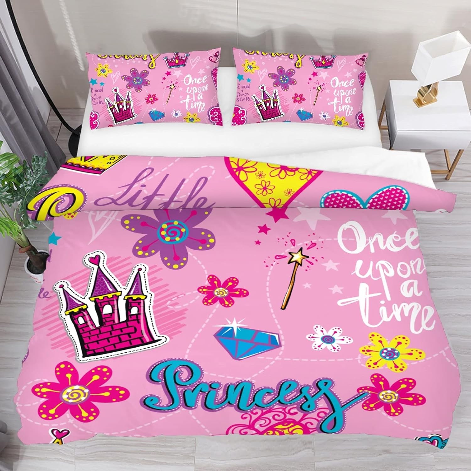 Letto per bambini in legno 90×200 cm - con libreria e rete a doghe - Bianco