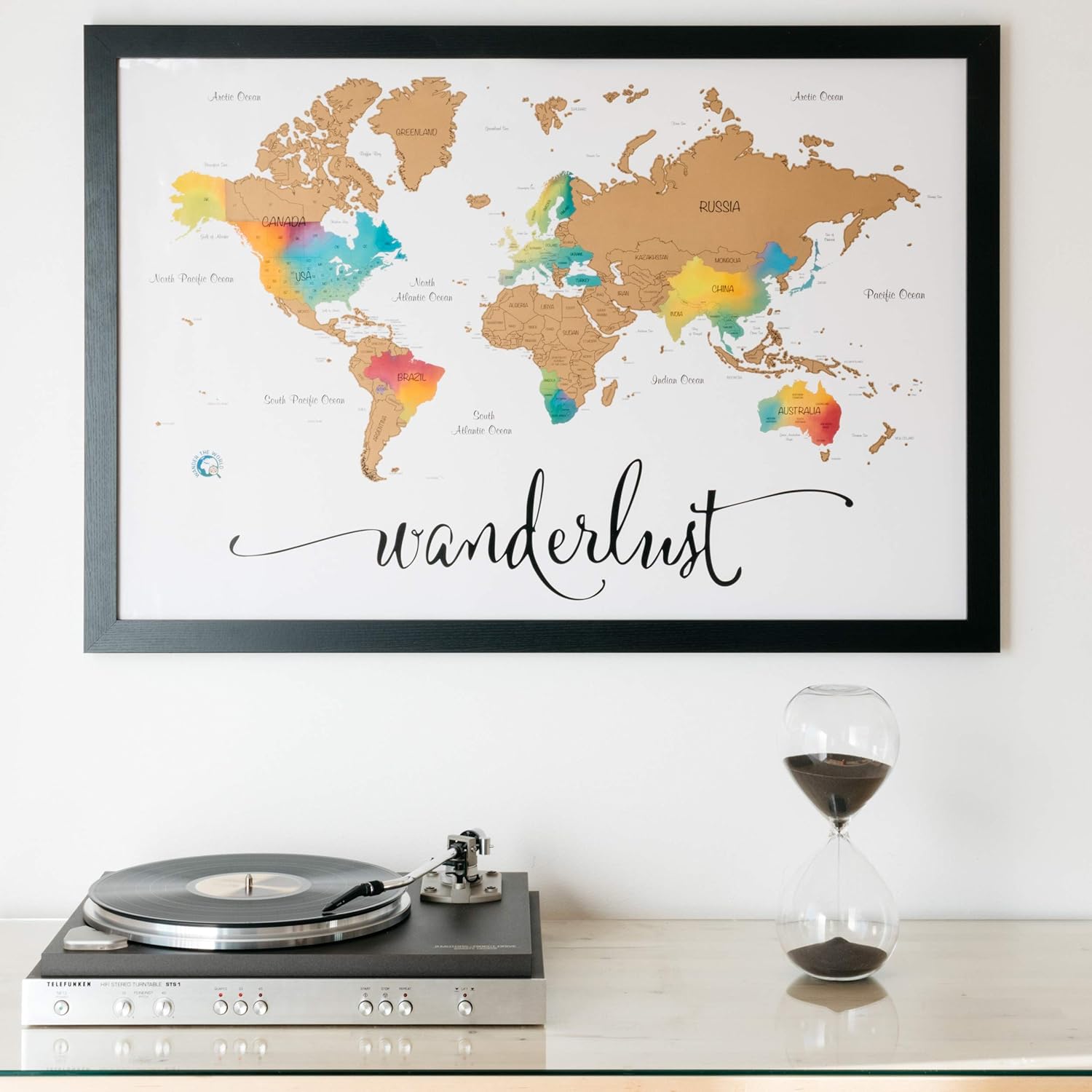 Scratch Off Map of The World | Deluxe Watercolor Wanderlust Edition | XL Size 36"x 24" | Easy to Frame | Beautiful Wall Art | Perfect Travel Gift | Includes Scratch Off Tools