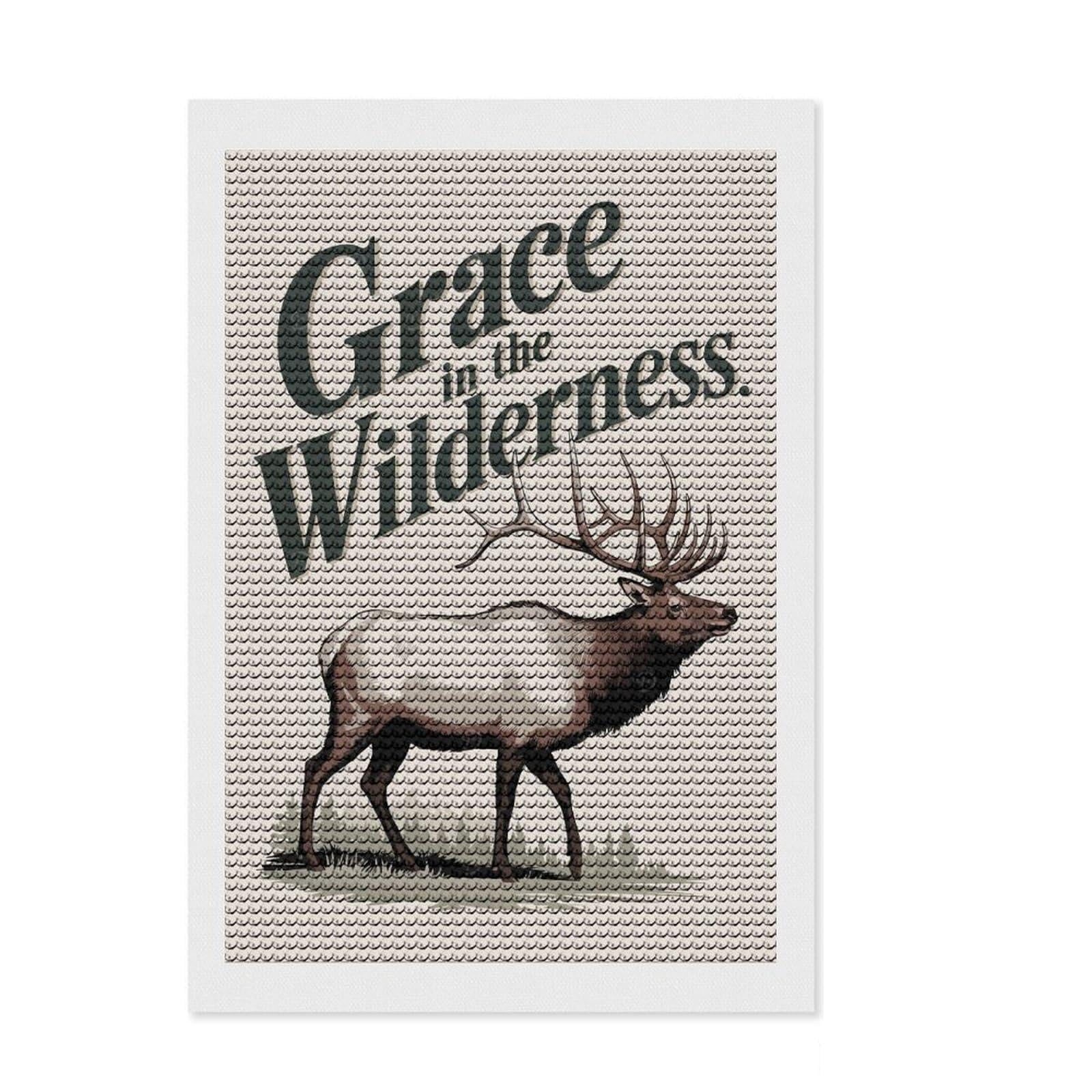 Junmoney Grace in The Wilderness Diamond Painting Kit 8"x12", Winter Craft, Creative Hobby, Handmade Wall Decor, Home Wall Art, Cute Room Decor