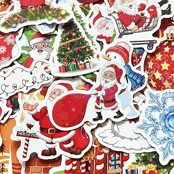 Amazon | クリスマスステッカー100枚セット キラキラクリスマス飾り