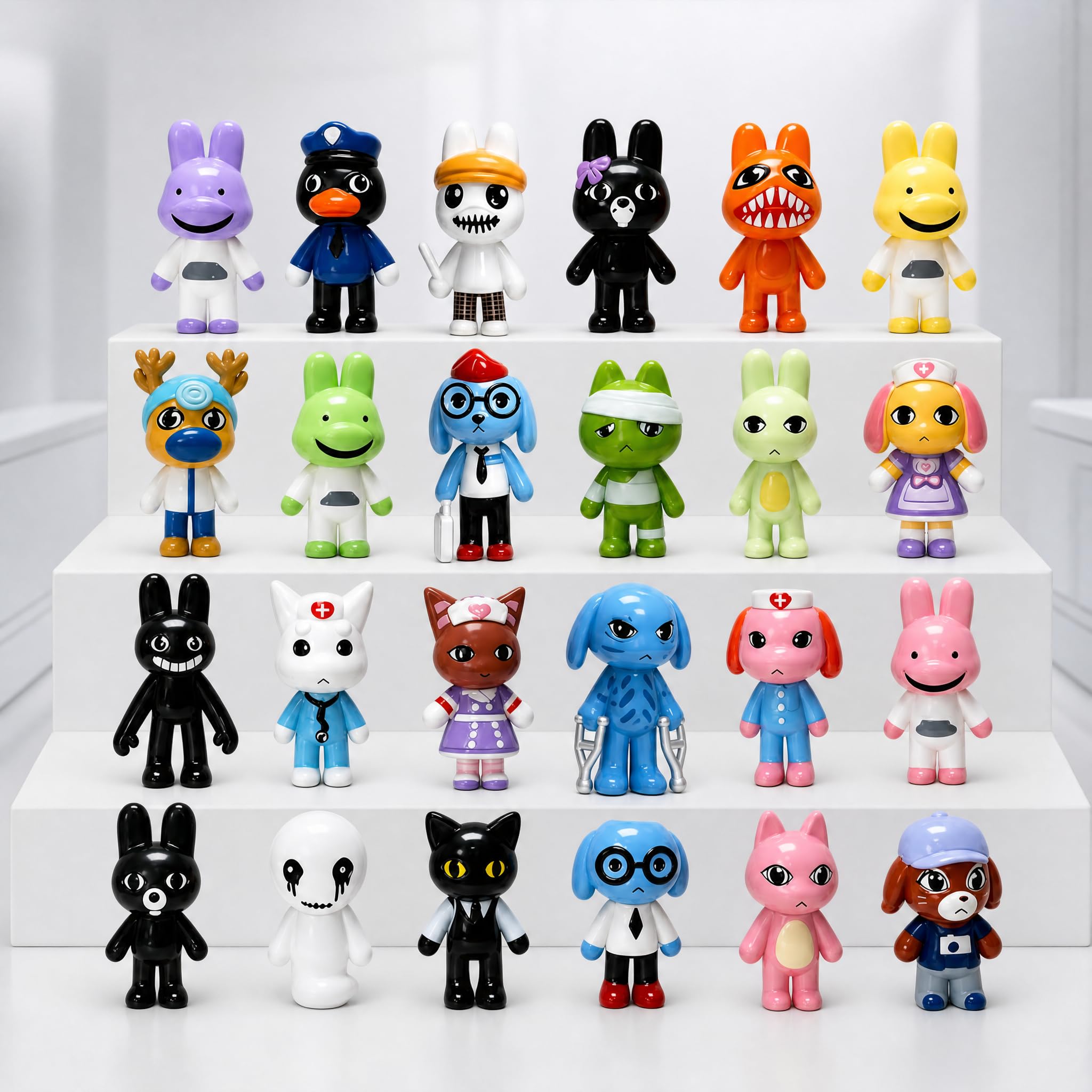 Animal Hospital 24 PCS Action Figures Set, Mini Toy Figurines for Game Fans
