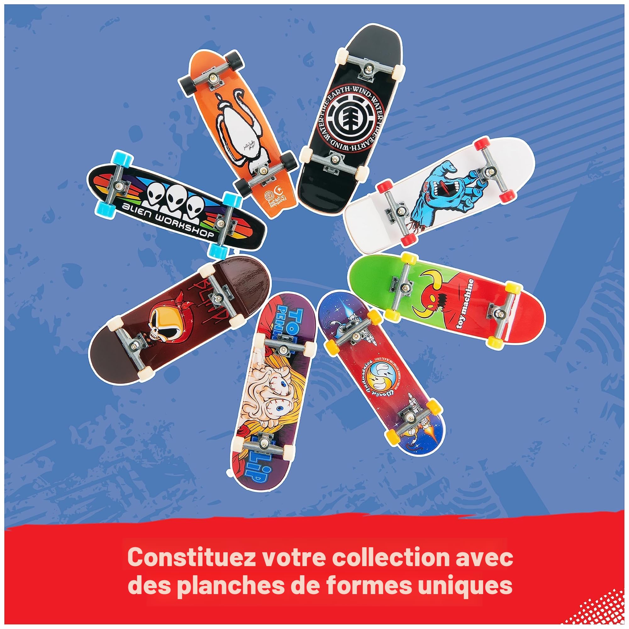 Tech Deck Spongebob Sk8shop – 6 Planches, Stickers, Roues, Outil – Personnalisable, Dès 6 Ans