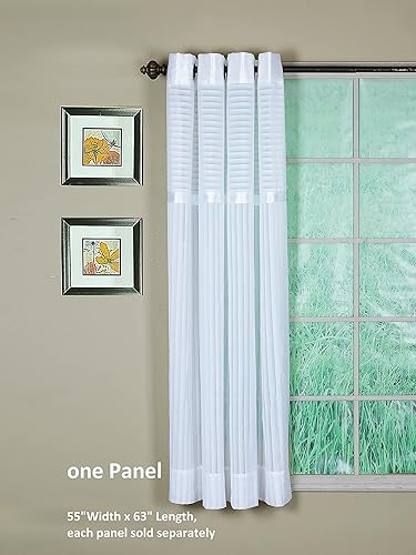 Vista 2 de Today's Curtain Silhouette - Panel con ojales, 63 pulgadas, blanco, 55 pulgadas de ancho x 63 pulgadas de largo