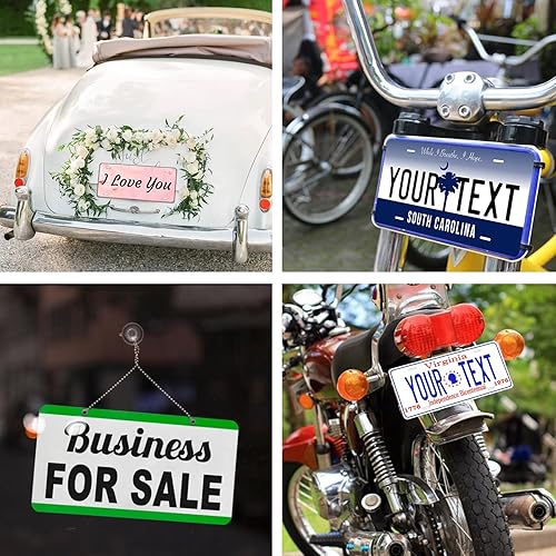 Miniatura 2 de Placa de matrícula frontal personalizada con logotipo de imagen fotográfica, placa frontal personalizada (6 x 12 pulgadas)