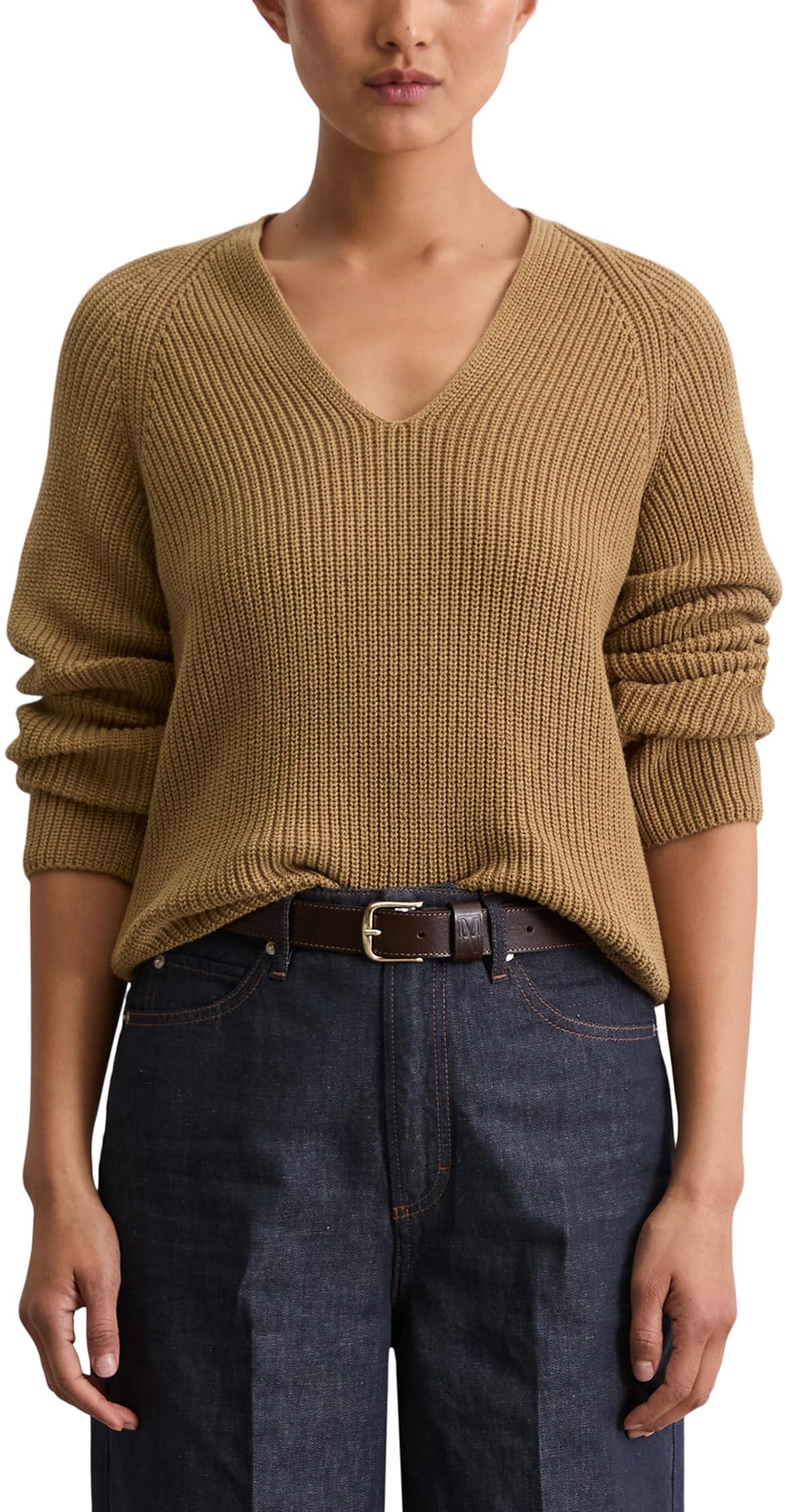 Marc OߴPolo Damen Strickpullover mit V-Ausschnitt Relaxed Fit