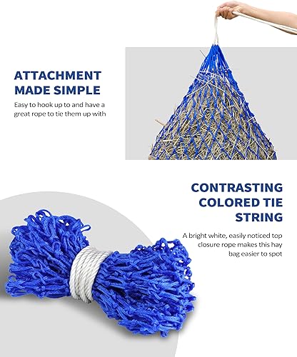 Miniatura 5 de Harrison Howard Red de heno de alimentación lenta para caballos con agujeros de malla de 2 x 2 pulgadas, alimentador de cabra azul 40 pulgadas