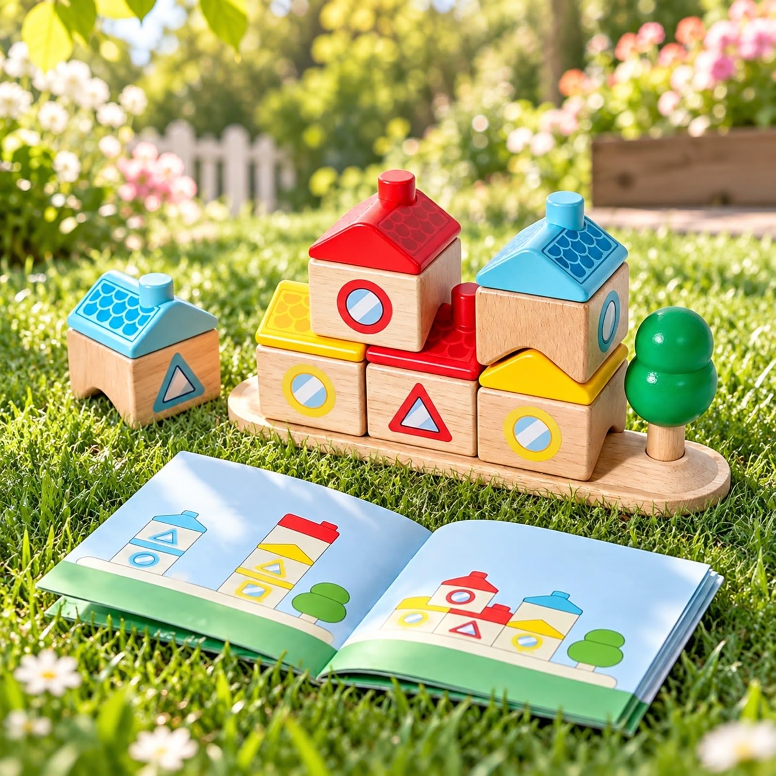 Gioco di Costruzione con Pezzi a Forma di Casa Divertente Giocattolo Interattivo per Area Giochi, attività Familiari da Tavolo