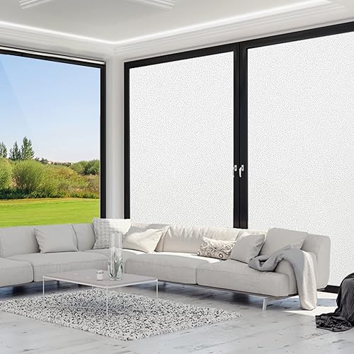 Miniatura 8 de Coavas Película de privacidad para ventana, vidrio esmerilado, película de teñido de ventana con bloqueo de calor, para el hogar, no adhesiva,