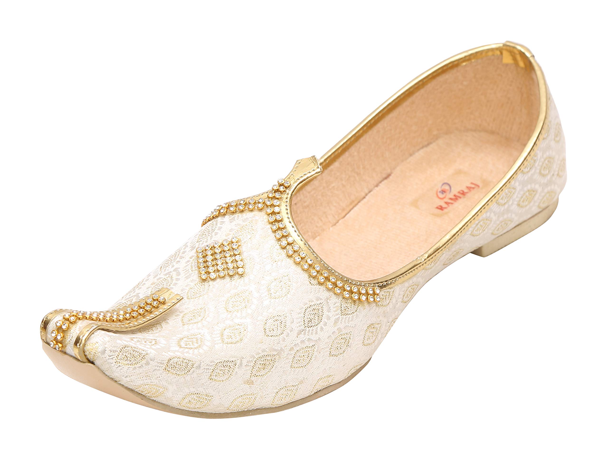 RAMRAJ Mens Rrhm96 White Canvas Mojari - 7 (B07KRB9XW4) Amazon Price History, Amazon Price Tracker