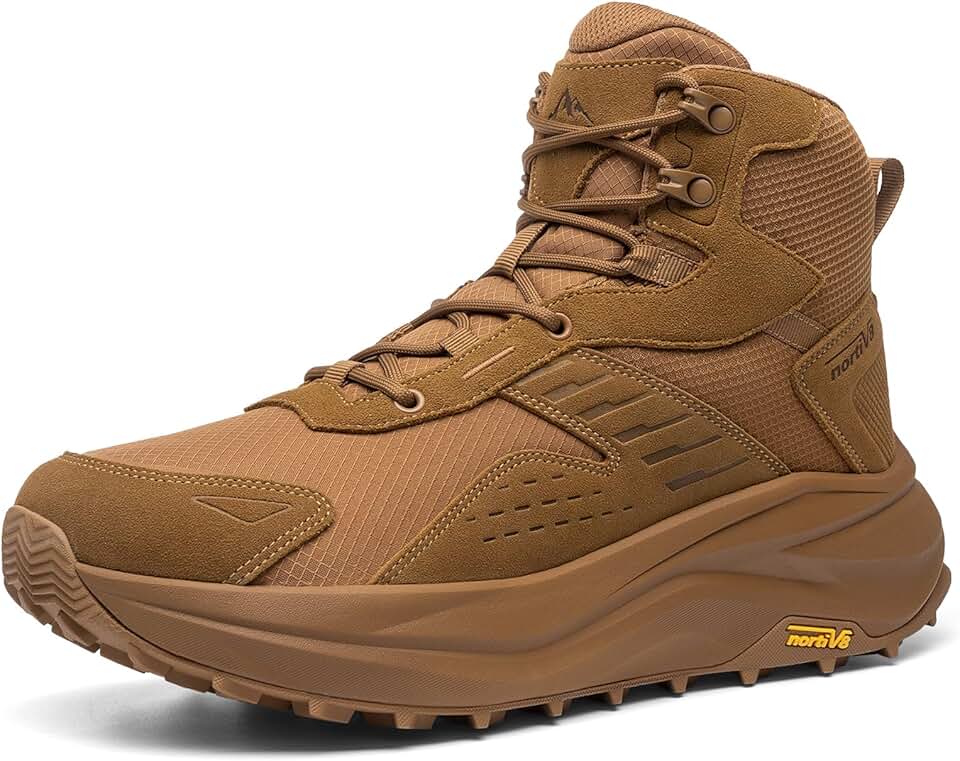 NORTIV 8 Men's Wide Toe Box Hiking Boots Low Drop Waterproof Outdoor Trekking Camping Shoes Katahdin