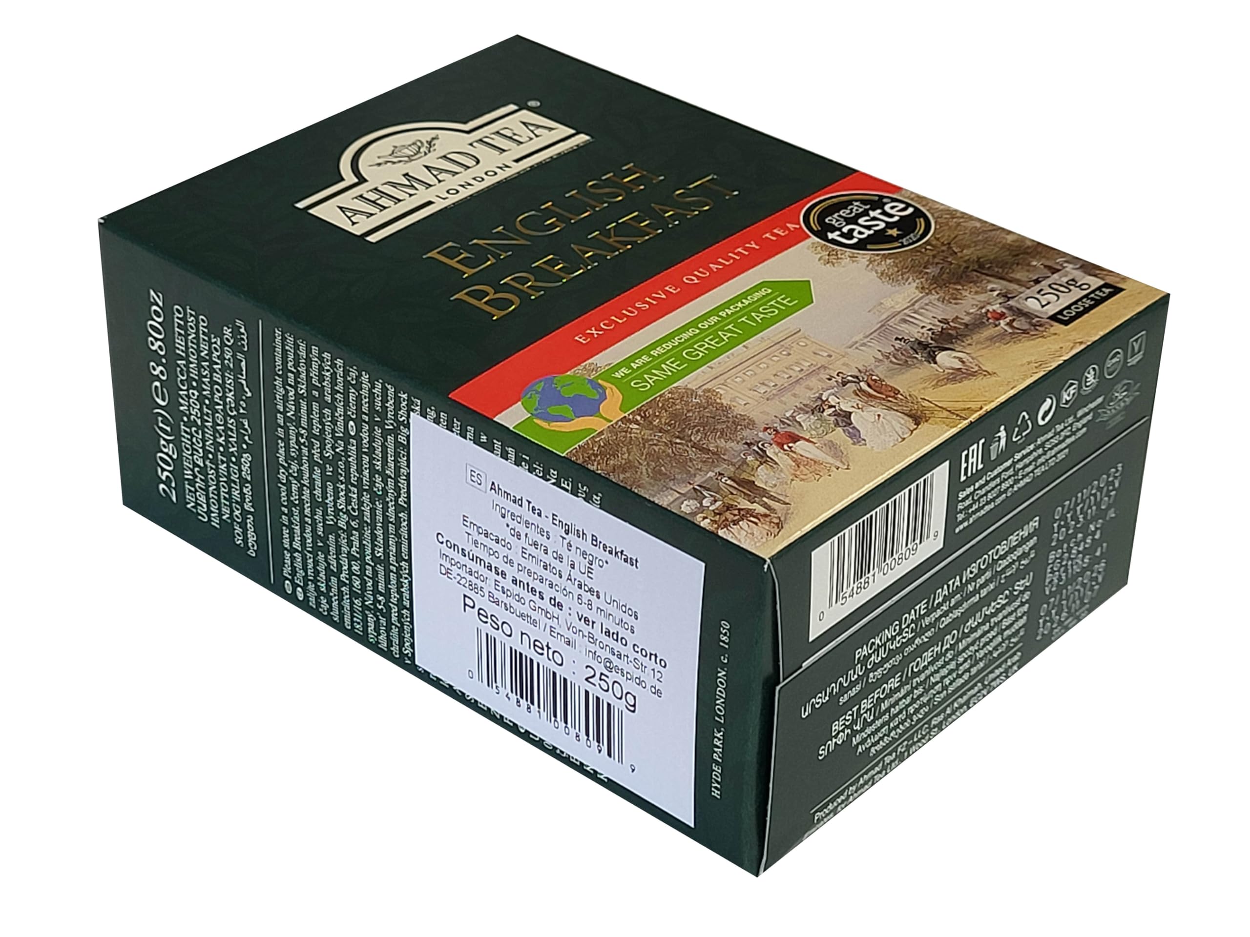 Ahmad Tea English Breakfast Té Negro Assam Ceilán Suelto 250 g