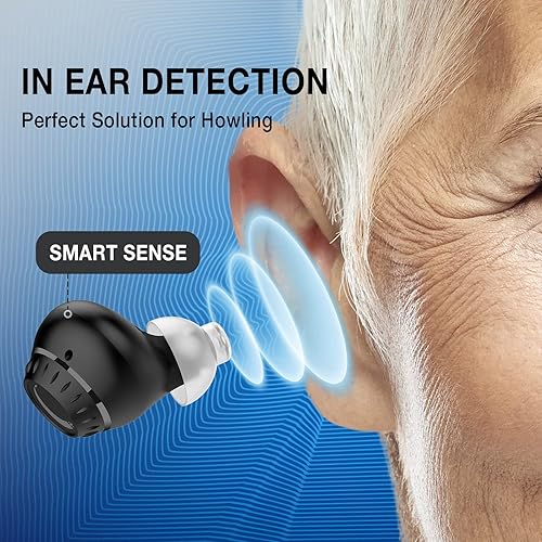 Miniatura 2 de Limx Oasis Audífonos para personas mayores detección intrauditiva para evitar aullar amplificador auditivo perilla mecánica recargable OTC control