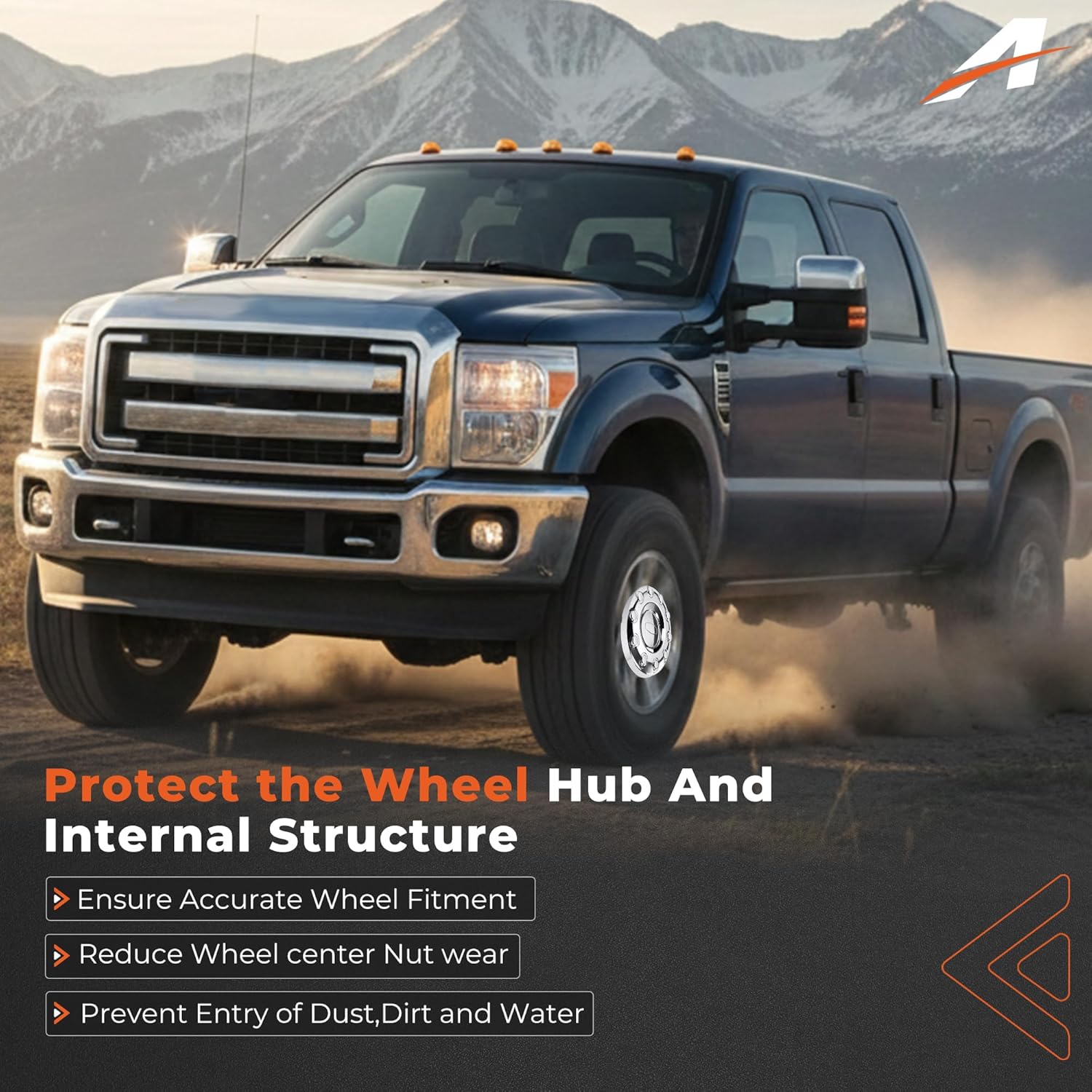 Wheel Center Cap Compatible with Ford F-450 F-550 Super Duty 2005-2016, Front 10 Lug RWD Replace# 5C3Z1130MA