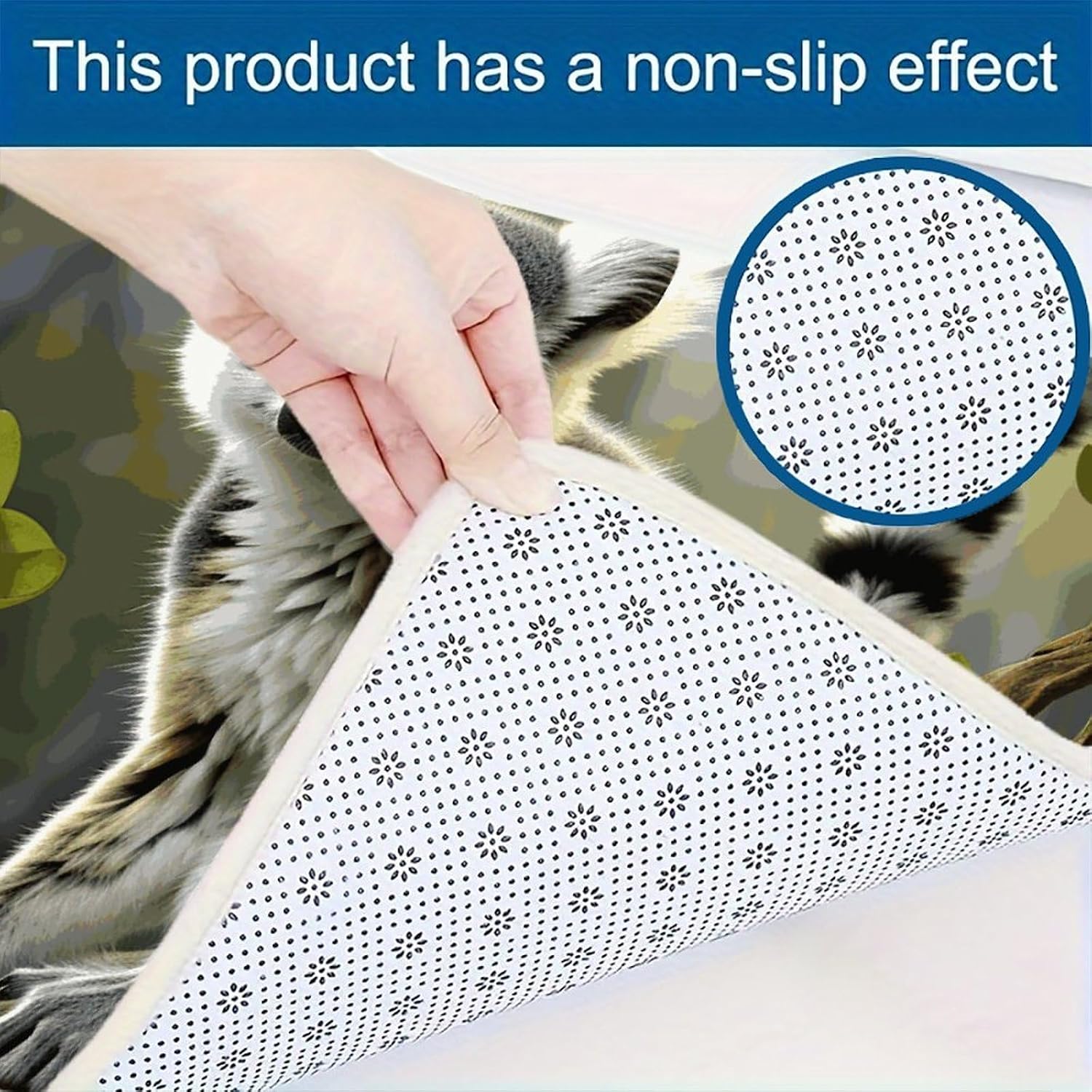 Tailed Lemur Kitchen Mats for Floor 3 Pcs Kitchen Rugs